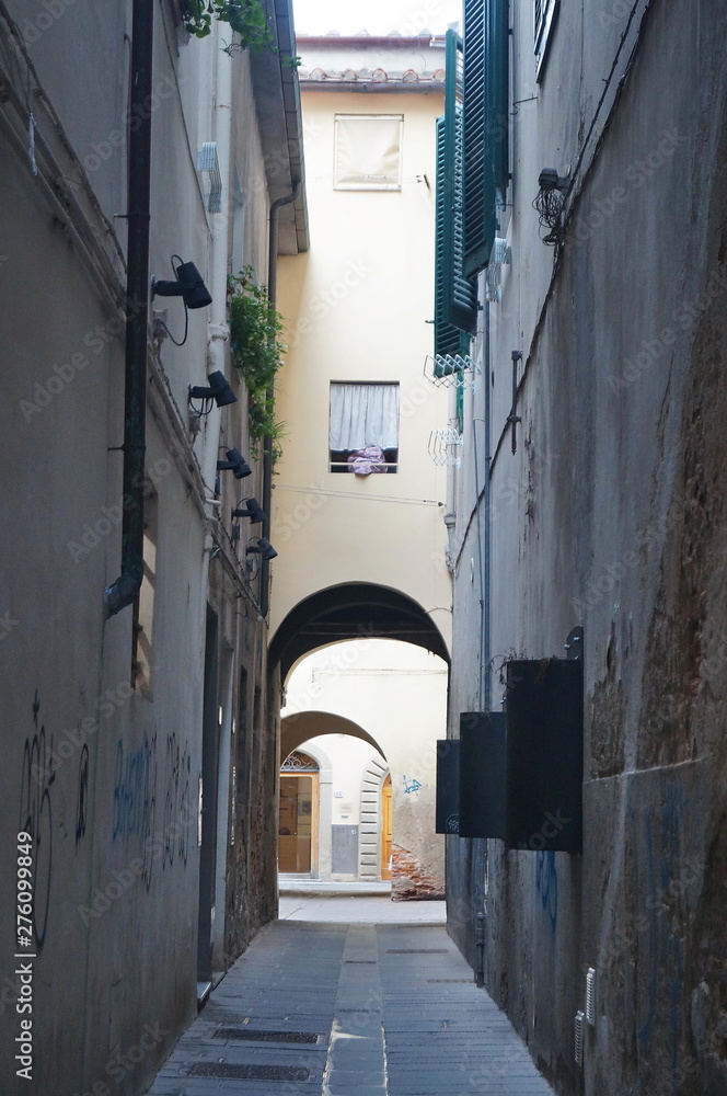 Typical alley in the center of Empoli, Tuscany, Italy