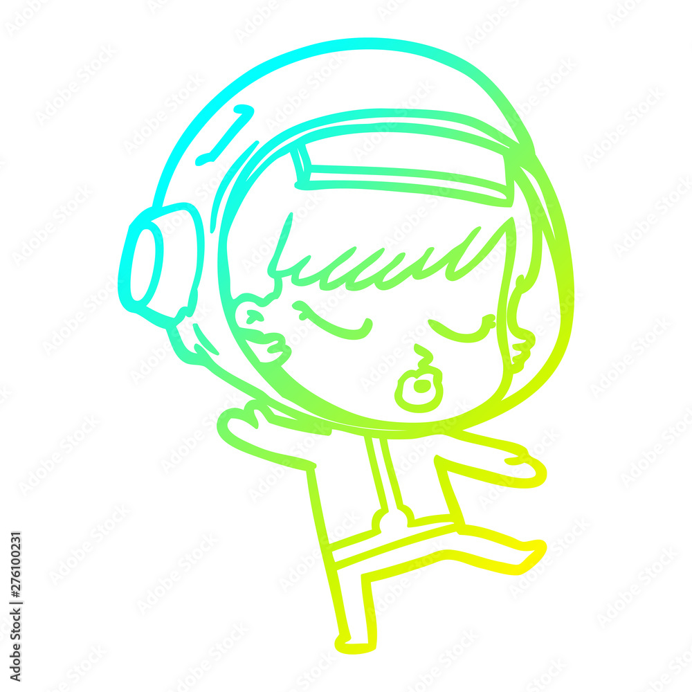 cold gradient line drawing cartoon pretty astronaut girl dancing cold gradient line drawing cartoon pretty astronaut girl dancing