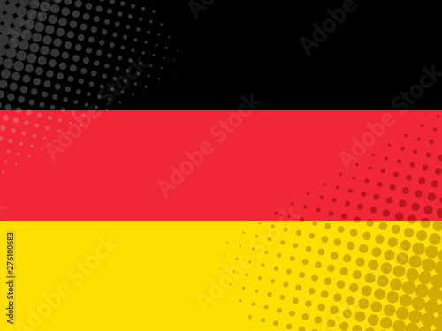 Vector image of the flag of Germany with a dot texture in the style of comics.