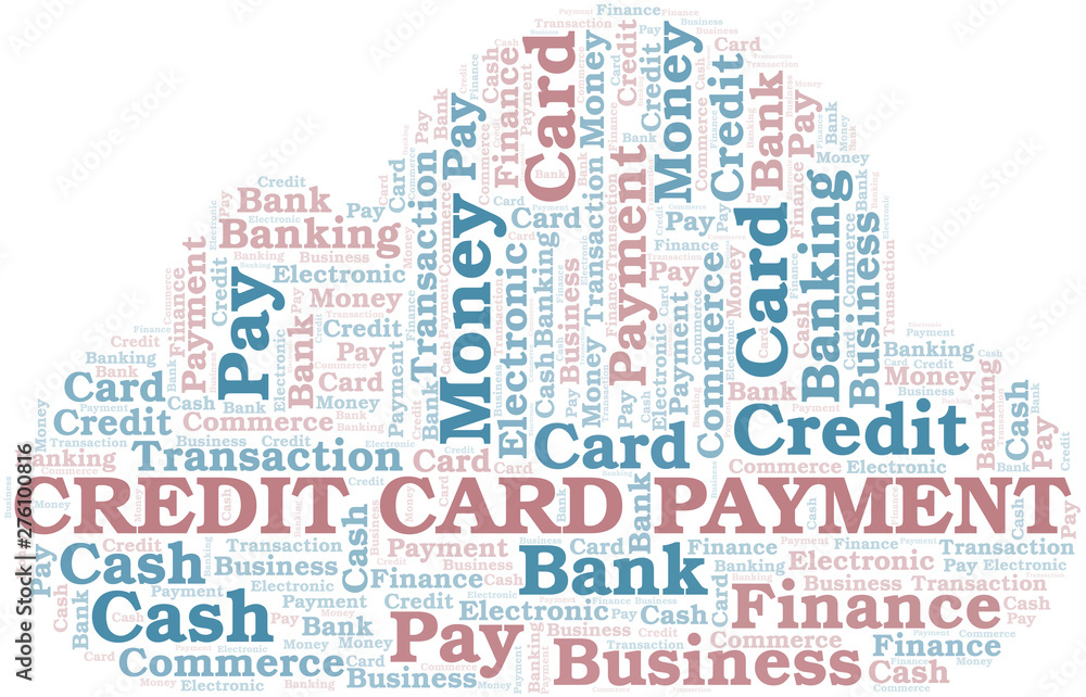 Credit Card Payment word cloud. Vector made with text only.