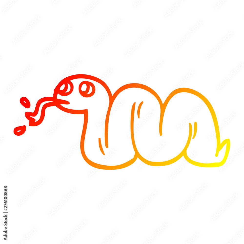 Obraz premium warm gradient line drawing cartoon snake