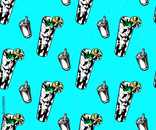Vector lemon decoration seamless pattern, colorful design, vector illustration