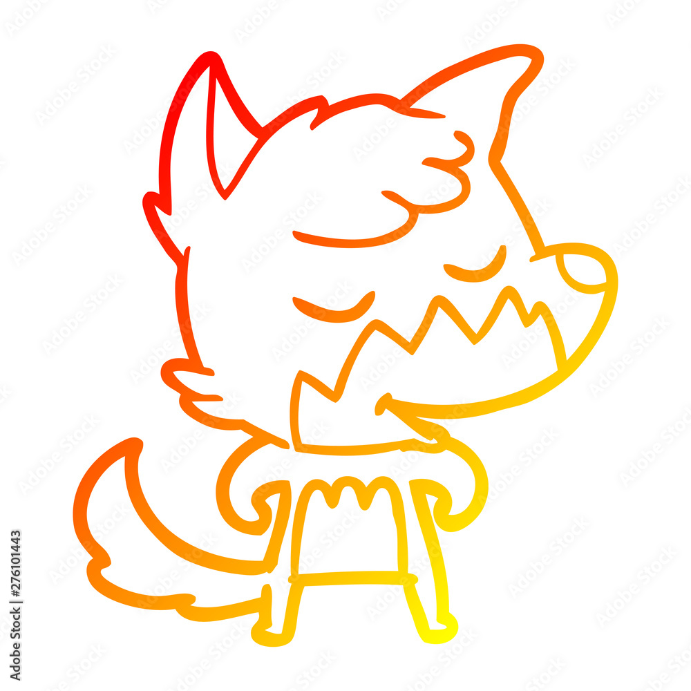 warm gradient line drawing friendly cartoon fox warm gradient line drawing friendly cartoon fox