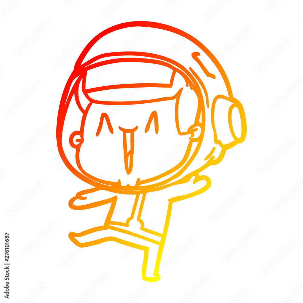 warm gradient line drawing dancing cartoon astronaut warm gradient line drawing dancing cartoon astronaut