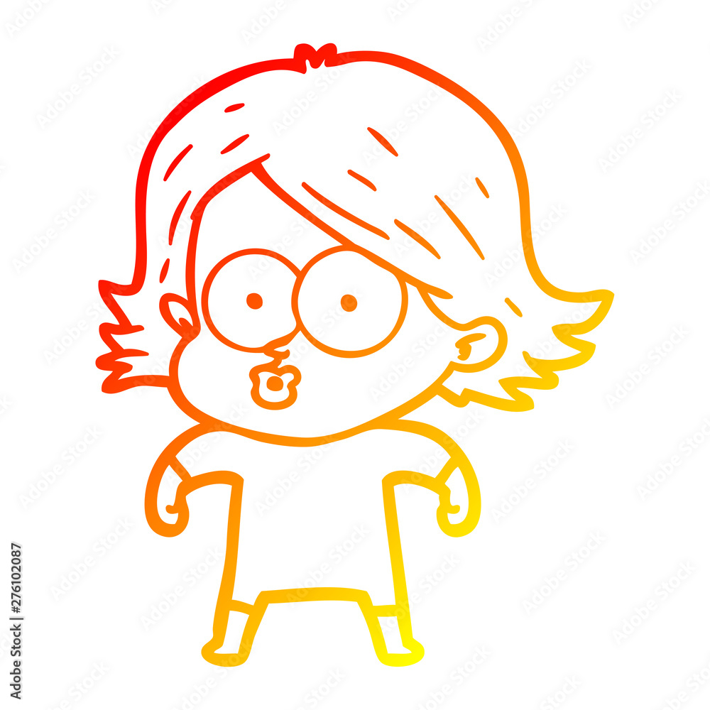warm gradient line drawing cartoon girl pouting warm gradient line drawing cartoon girl pouting