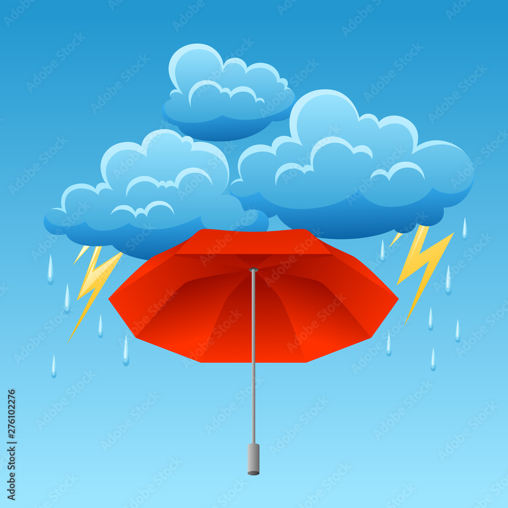 Background with thunderstorm and umbrella. Background with thunderstorm and umbrella.