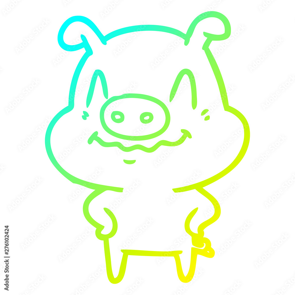 cold gradient line drawing nervous cartoon pig cold gradient line drawing nervous cartoon pig