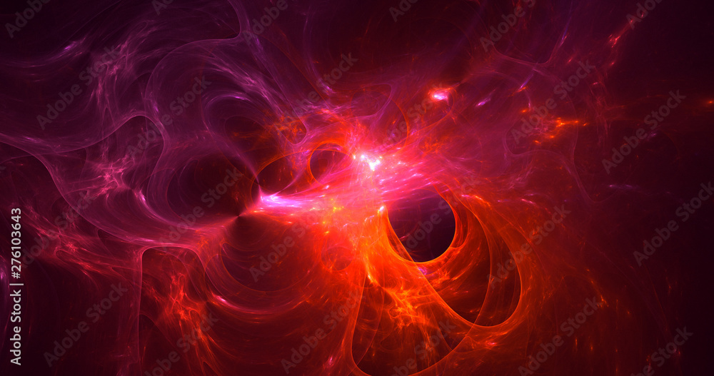 Obraz premium 3D rendering abstract red fractal light background