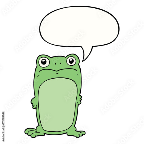 cartoon staring frog and speech bubble