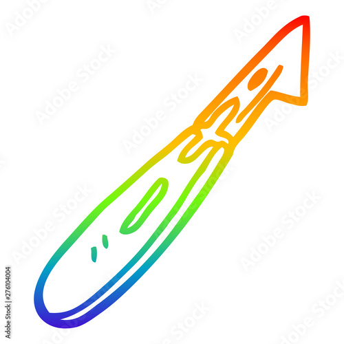 rainbow gradient line drawing cartoon craft knife