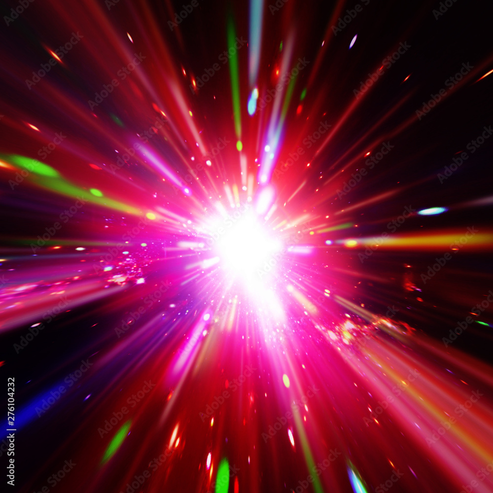 Naklejka premium Vivid colorful background with starburst. Abstract radial lines fading into background. The elements of this image furnished by NASA.