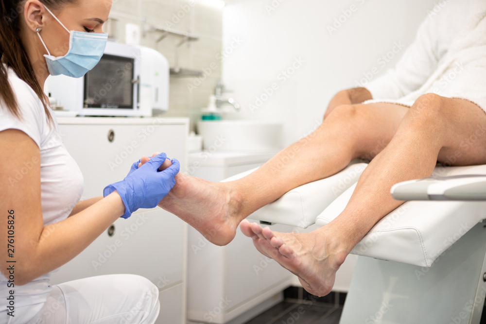 Man in pedicure spa salon Man in pedicure spa salon