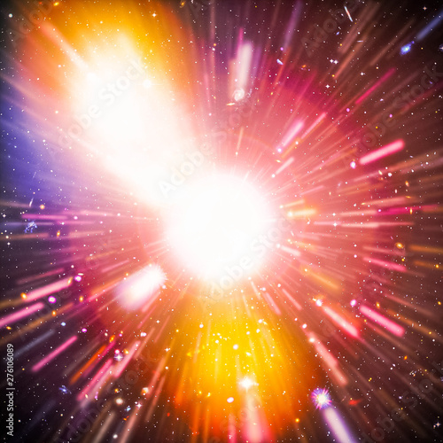 Splash of star. Supernova colors. Red  violet  yellow. The elements of this image furnished by NASA.