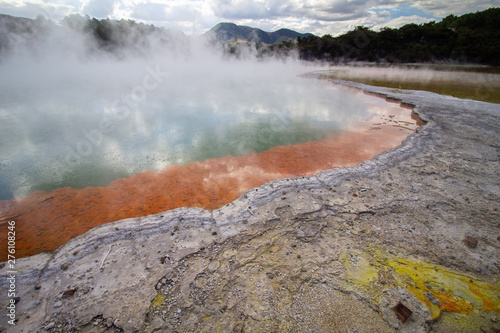 Geothermal area Wai-O-Tapu in New-Zealand hot water pool