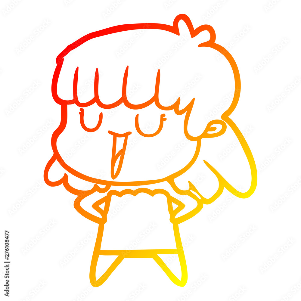warm gradient line drawing cartoon woman laughing warm gradient line drawing cartoon woman laughing