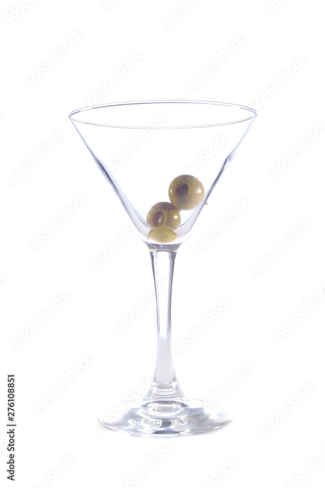 Empty glass with olives Empty glass with olives