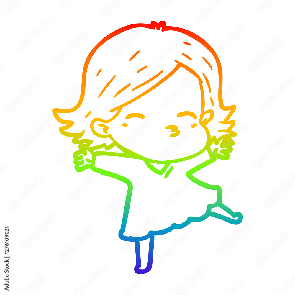 rainbow gradient line drawing cartoon woman rainbow gradient line drawing cartoon woman