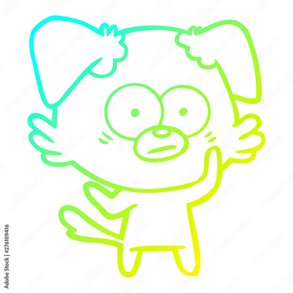 cold gradient line drawing nervous dog cartoon cold gradient line drawing nervous dog cartoon