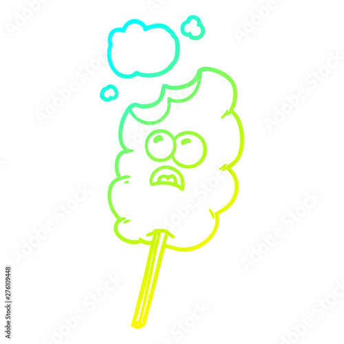 cold gradient line drawing cotton candy cartoon