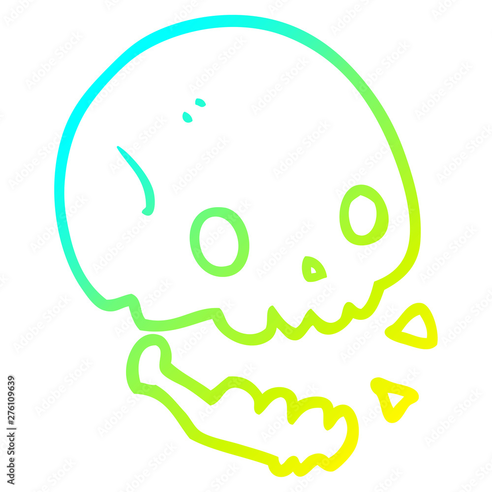 cold gradient line drawing cartoon spooky skull cold gradient line drawing cartoon spooky skull