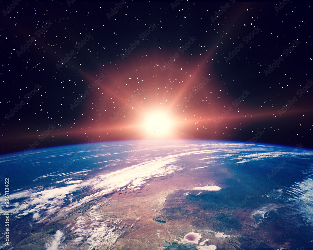 Sunflare and the earth from space. The elements of this image furnished by NASA. Sunflare and the earth from space. The elements of this image furnished by NASA.