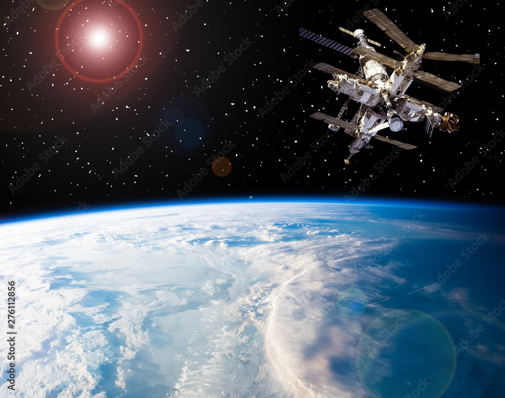 Space station above the earth. The elements of this image furnished by NASA. Space station above the earth. The elements of this image furnished by NASA.
