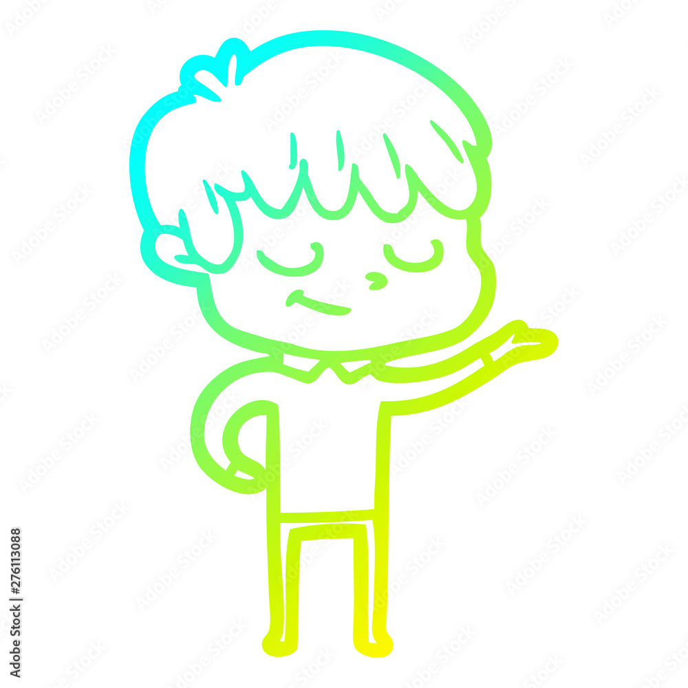 cold gradient line drawing cartoon happy boy cold gradient line drawing cartoon happy boy