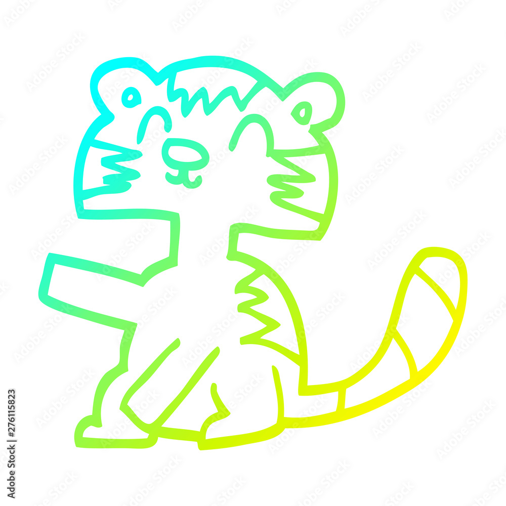 cold gradient line drawing funny cartoon cat cold gradient line drawing funny cartoon cat
