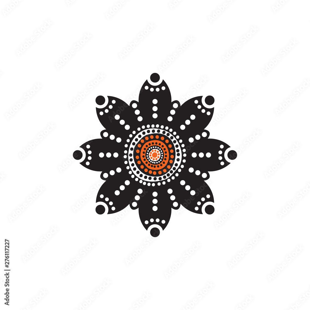 Aboriginal art dots painting icon logo design vector template Aboriginal art dots painting icon logo design vector template