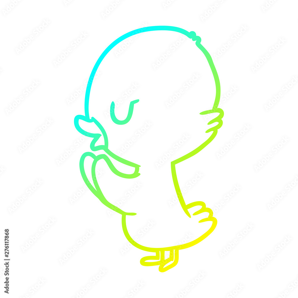 cold gradient line drawing cute duckling cold gradient line drawing cute duckling