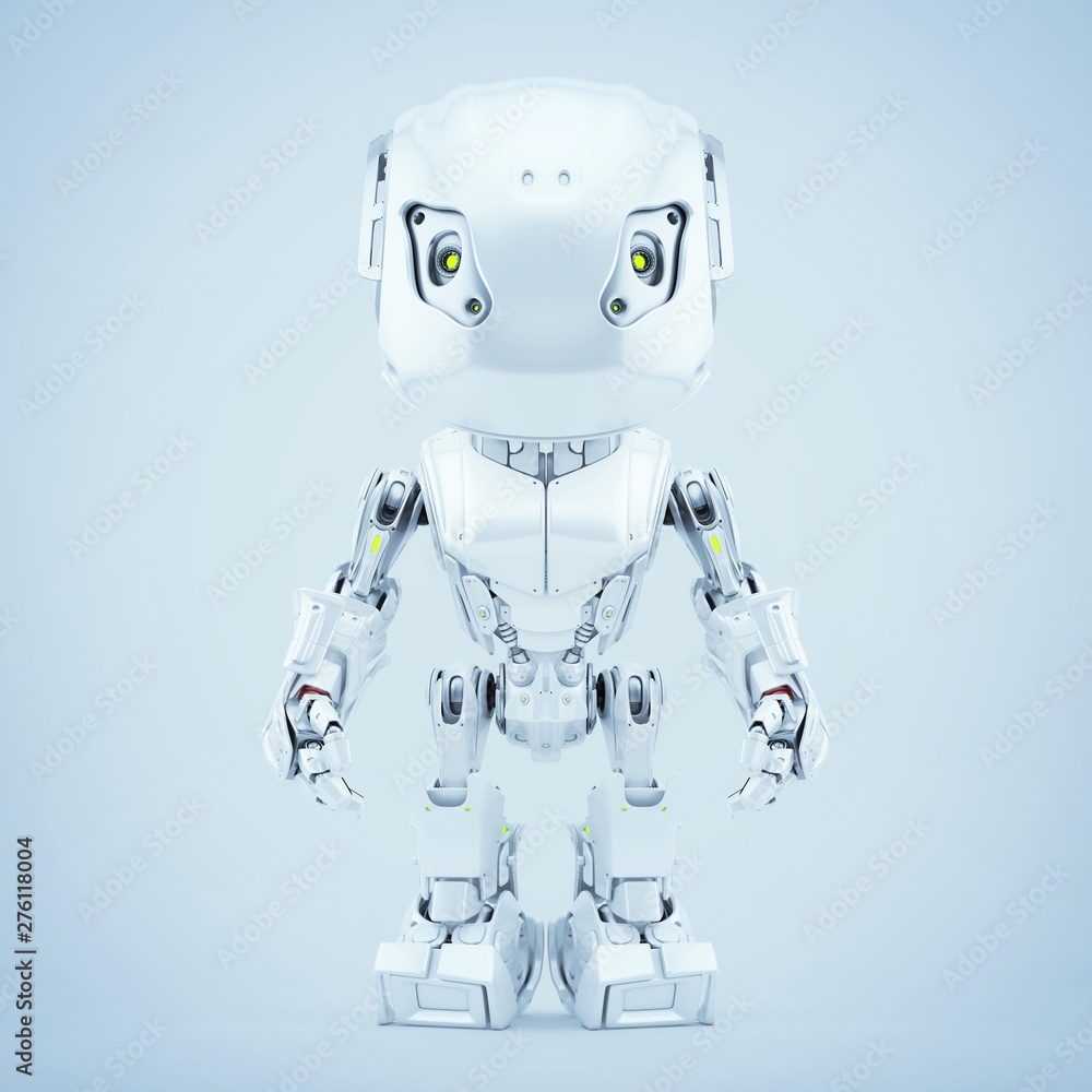 Futuristic white bbot robot toy, 3d rendering Futuristic white bbot robot toy, 3d rendering