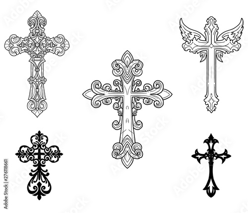 clip art illustration of crosses