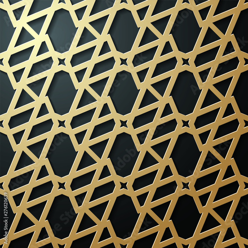 Arabic seamless ornament. Islamic geometric background. Eps 10 illustration.