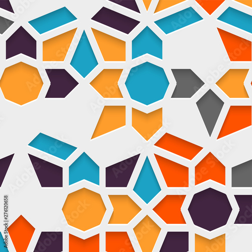 Arabic seamless ornament. Islamic geometric background. Eps 10 illustration.