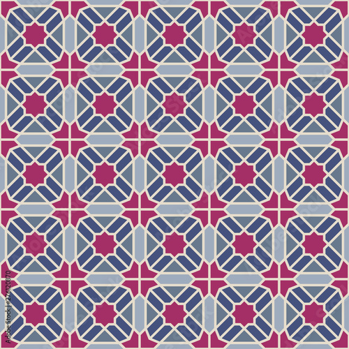Arabic seamless ornament. Islamic geometric background. Eps 10 illustration.