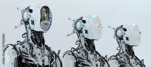 Three modifications of robot pilot. 3d rendering