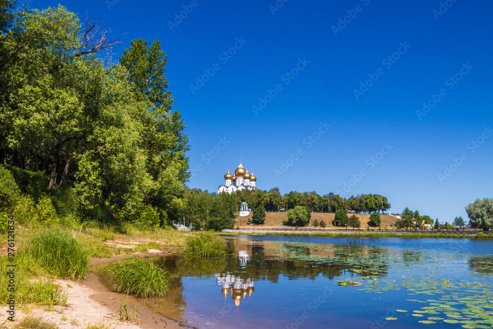 Yaroslavl; view of Kotoroslnaya embankment from the side of the Damansky island