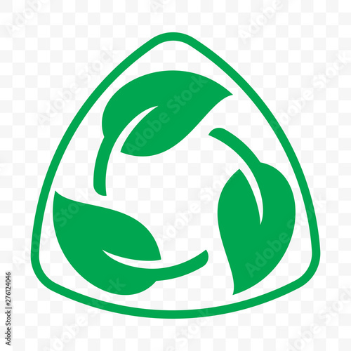 Biodegradable Recycling, recyclable plastic free package icon template. Vector bio recyclable degradable label logo