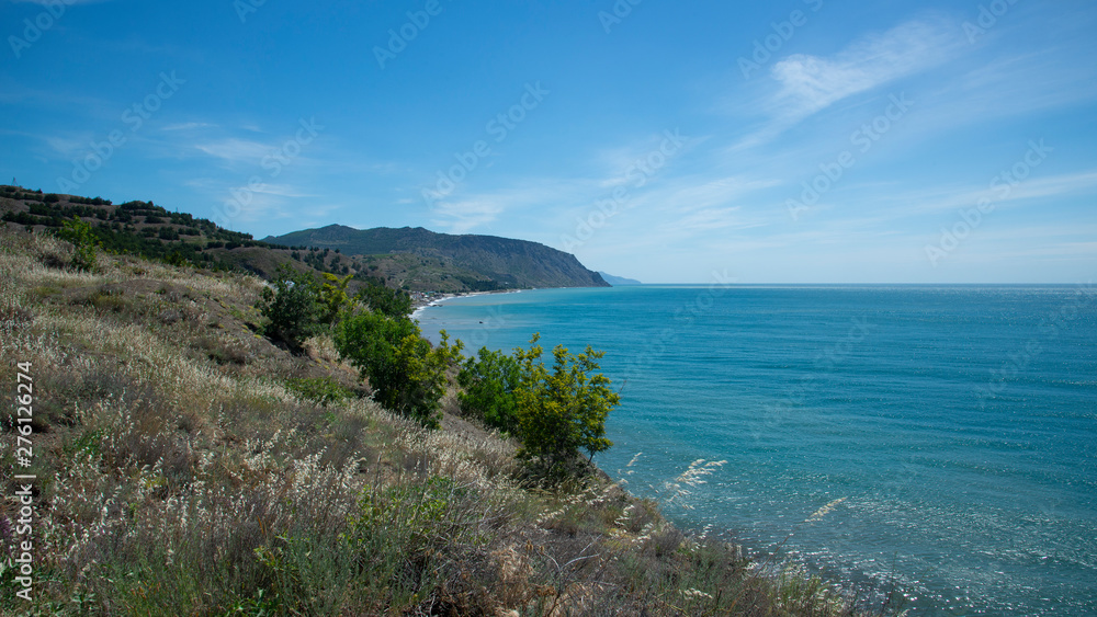 Coast of the Black Sea in Novy Svet, Crimea