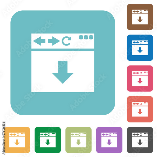 Browser scroll down rounded square flat icons