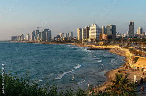 Panoramic view of the coastline of Tel Aviv  Israel