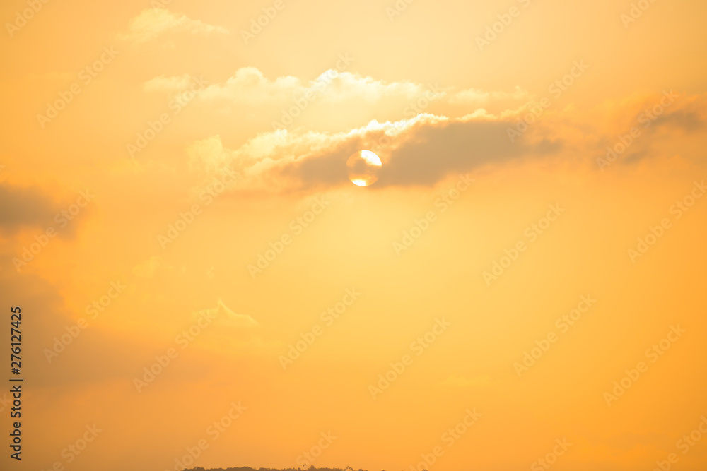 Cloudscape with bright sky and beautiful dramatic sunset. Can be used as background