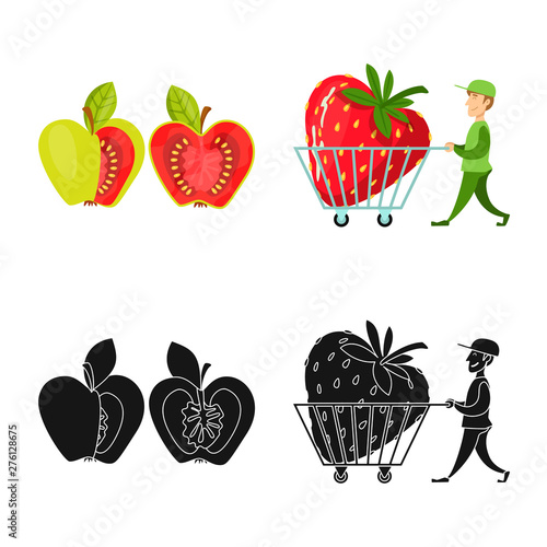Vector design of test and synthetic logo. Set of test and laboratory stock symbol for web.