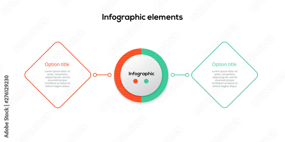 Business process chart infographics with 2 step rhombs. Square corporate workflow graphic elements. Company flowchart presentation slide template. Vector info graphic design. Business process chart infographics with 2 step rhombs. Square corporate workflow graphic elements. Company flowchart presentation slide template. Vector info graphic design.