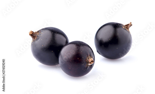 Black currant berries on White Background isolated