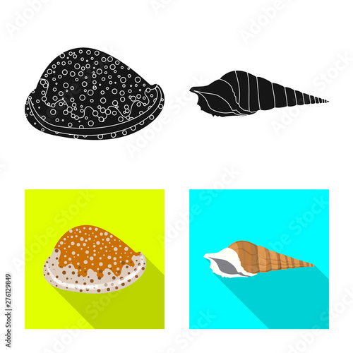 Isolated object of animal and decoration sign. Collection of animal and ocean vector icon for stock. © Svitlana