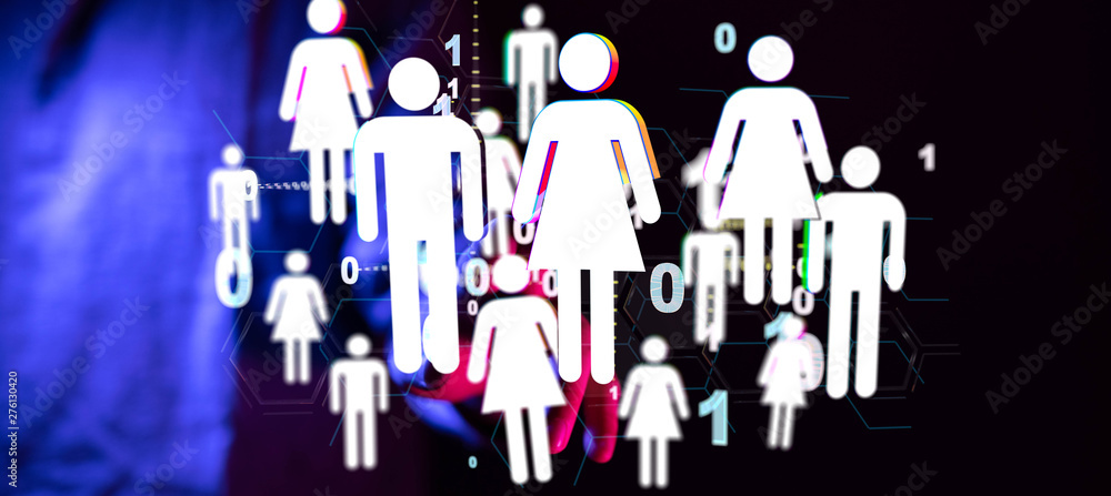 group of people talking in social network.