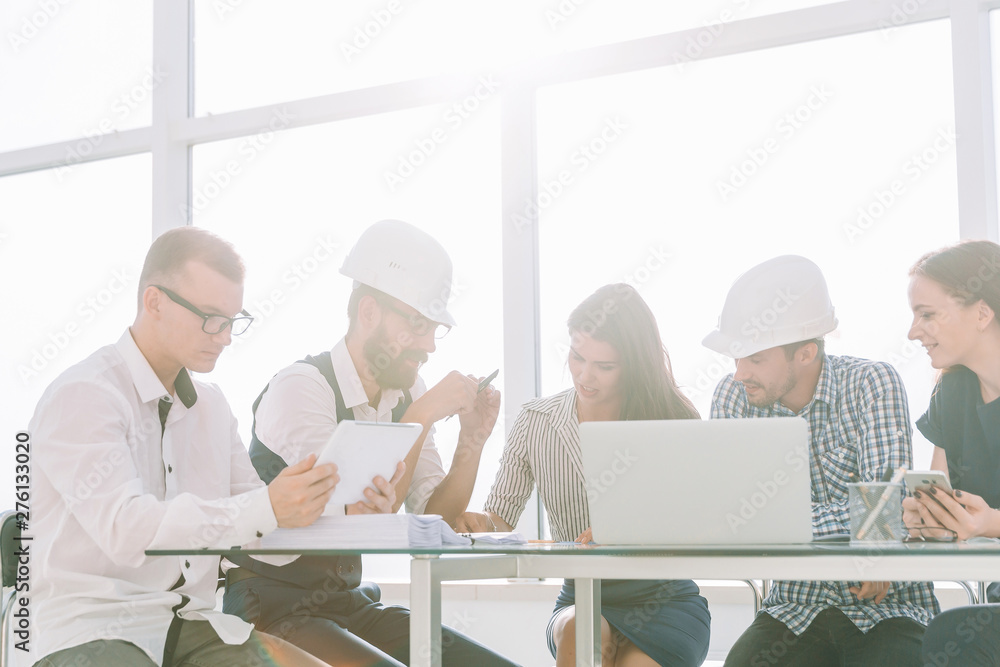 architects and business team discussing new project architects and business team discussing new project