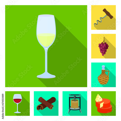 Vector illustration of farm and vineyard symbol. Collection of farm and product stock vector illustration.