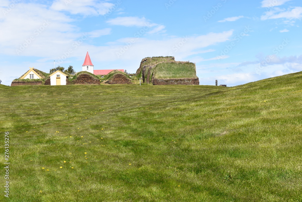 Grass-covered Houses in Glaumbaer in Iceland Grass-covered Houses in Glaumbaer in Iceland